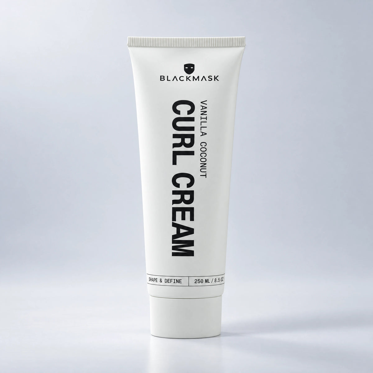 BLACKMASK Curl Cream tube on a cool grey studio background