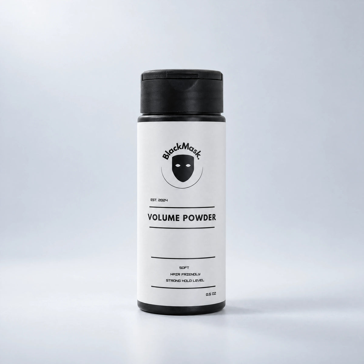 BLACKMASK Volume Powder bottle on a cool grey studio background